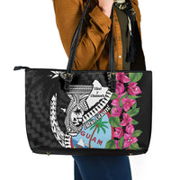 Biba Guam Liberation Day Leather Tote Bag Tano y Chamoru Latte Stone Black