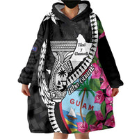 Biba Guam Liberation Day Wearable Blanket Hoodie Tano y Chamoru Latte Stone Black