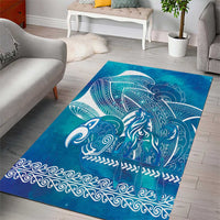 Kuri Dog Waka New Zealand Matariki Area Rug Ocean Sharks Maori Tattoo