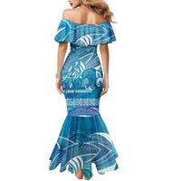 Kuri Dog Waka New Zealand Matariki Family Matching Mermaid Dress and Hawaiian Shirt Ocean Sharks Maori Tattoo LT14 - Polynesian Pride