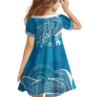 Kuri Dog Waka New Zealand Matariki Family Matching Summer Maxi Dress and Hawaiian Shirt Ocean Sharks Maori Tattoo LT14 - Polynesian Pride