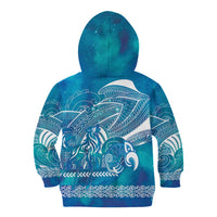 Kuri Dog Waka New Zealand Matariki Kid Hoodie Ocean Sharks Maori Tattoo LT14 - Polynesian Pride