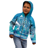 Kuri Dog Waka New Zealand Matariki Kid Hoodie Ocean Sharks Maori Tattoo LT14 - Polynesian Pride