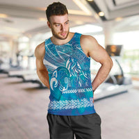 Kuri Dog Waka New Zealand Matariki Men Tank Top Ocean Sharks Maori Tattoo LT14 Blue - Polynesian Pride