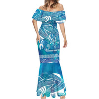 Kuri Dog Waka New Zealand Matariki Mermaid Dress Ocean Sharks Maori Tattoo LT14 - Polynesian Pride