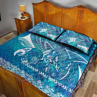 Kuri Dog Waka New Zealand Matariki Quilt Bed Set Ocean Sharks Maori Tattoo