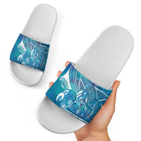 Kuri Dog Waka New Zealand Matariki Slide Sandals Ocean Sharks Maori Tattoo
