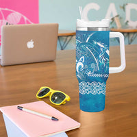 Kuri Dog Waka New Zealand Matariki Tumbler With Handle Ocean Sharks Maori Tattoo LT14 - Polynesian Pride