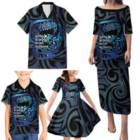 Tuna Eel New Zealand Matariki Family Matching Puletasi and Hawaiian Shirt He Piko He Taniwha Maori Pattern LT14 - Polynesian Pride