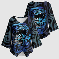 Tuna Eel New Zealand Matariki Kimono Sleeve Blouse He Piko He Taniwha Maori Pattern