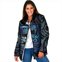 Tuna Eel New Zealand Matariki Padded Jacket He Piko He Taniwha Maori Pattern