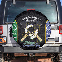 South Sea Islanders National Recognition Day Spare Tire Cover Australia Aboriginal Vanuatu Pig Tusk LT14 Black - Polynesian Pride