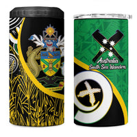 Australian South Sea Islanders National Recognition Day 4 in 1 Can Cooler Tumbler Solomon Islands And Vanuatu Culture LT14 One Size: 16 oz Black - Polynesian Pride