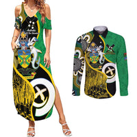 Australian South Sea Islanders National Recognition Day Couples Matching Summer Maxi Dress and Long Sleeve Button Shirt Solomon Islands And Vanuatu Culture LT14 Black - Polynesian Pride
