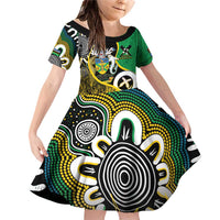 Australian South Sea Islanders National Recognition Day Family Matching Off Shoulder Short Dress and Hawaiian Shirt Solomon Islands And Vanuatu Culture LT14 Daughter's Dress Black - Polynesian Pride