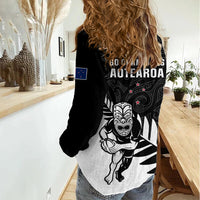 New Zealand Silver Fern Rugby Women Casual Shirt All Black Go Champions Maori Pattern LT14 - Polynesian Pride