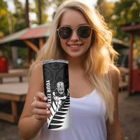 New Zealand Silver Fern Rugby Skinny Tumbler All Black Go Champions Maori Pattern LT14 - Polynesian Pride