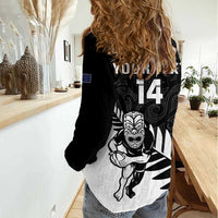 Personalised New Zealand Silver Fern Rugby Women Casual Shirt All Black Go Champions Maori Pattern LT14 - Polynesian Pride