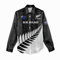 Personalised New Zealand Silver Fern Rugby Women Casual Shirt All Black Go Champions Maori Pattern LT14 - Polynesian Pride