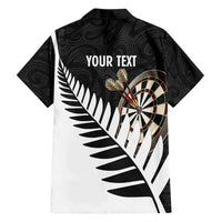 Personalised New Zealand Darts Family Matching Short Sleeve Bodycon Dress and Hawaiian Shirt Silver Fern Aotearoa Maori Pattern LT14 - Polynesian Pride