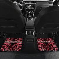 Aotearoa Ngai Te Rangi Personalised Car Mats Maori Iwi Poutama Puhoro Tattoo LT14 Set 2pcs - Back Red - Polynesian Pride