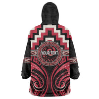 Aotearoa Ngai Te Rangi Personalised Wearable Blanket Hoodie Maori Iwi Poutama Puhoro Tattoo LT14 - Polynesian Pride