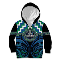 Aotearoa Ngati Ranginui Personalised Kid Hoodie Maori Iwi Poutama Puhoro Tattoo LT14 Zip Hoodie Green - Polynesian Pride