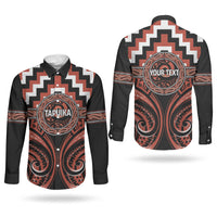 Aotearoa Tapuika Personalised Couples Matching Off Shoulder Maxi Dress and Long Sleeve Button Shirt Maori Iwi Poutama Puhoro Tattoo LT14 - Polynesian Pride