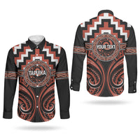 Aotearoa Tapuika Personalised Couples Matching Summer Maxi Dress and Long Sleeve Button Shirt Maori Iwi Poutama Puhoro Tattoo LT14 - Polynesian Pride