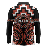 Aotearoa Tapuika Personalised Long Sleeve Polo Shirt Maori Iwi Poutama Puhoro Tattoo LT14 - Polynesian Pride