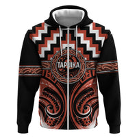 Aotearoa Tapuika Personalised Zip Hoodie Maori Iwi Poutama Puhoro Tattoo LT14 Zip Hoodie Red - Polynesian Pride