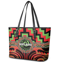 Aotearoa Ngati Maru Leather Tote Bag Maori Iwi Poutama Puhoro Tattoo LT14 - Polynesian Pride