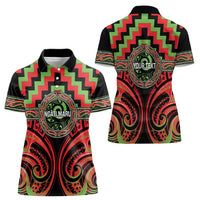 Aotearoa Ngati Maru Personalised Women Polo Shirt Maori Iwi Poutama Puhoro Tattoo LT14 - Polynesian Pride