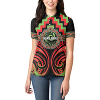 Aotearoa Ngati Maru Personalised Women Polo Shirt Maori Iwi Poutama Puhoro Tattoo LT14 - Polynesian Pride