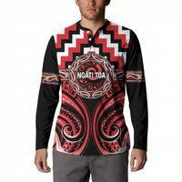 Aotearoa Ngati Toa Personalised Button Sweatshirt Maori Iwi Poutama Puhoro Tattoo LT14 - Polynesian Pride