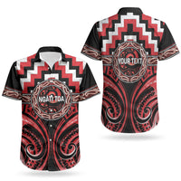 Aotearoa Ngati Toa Personalised Couples Matching Off Shoulder Maxi Dress and Hawaiian Shirt Maori Iwi Poutama Puhoro Tattoo LT14 - Polynesian Pride