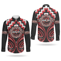 Aotearoa Ngati Toa Personalised Couples Matching Short Sleeve Bodycon Dress and Long Sleeve Button Shirt Maori Iwi Poutama Puhoro Tattoo LT14 - Polynesian Pride