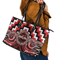 Aotearoa Ngati Toa Leather Tote Bag Maori Iwi Poutama Puhoro Tattoo LT14 - Polynesian Pride