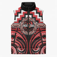 Aotearoa Ngati Toa Personalised Sleeveless Puffer Jacket Maori Iwi Poutama Puhoro Tattoo LT14 Unisex Red - Polynesian Pride