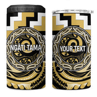 Aotearoa Ngati Tama Personalised 4 in 1 Can Cooler Tumbler Maori Iwi Poutama Puhoro Tattoo LT14 One Size: 16 oz Yellow - Polynesian Pride