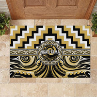 Aotearoa Ngati Tama Rubber Doormat Maori Iwi Poutama Puhoro Tattoo LT14 Yellow - Polynesian Pride