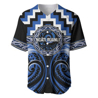Aotearoa Ngati Ruanui Personalised Baseball Jersey Maori Iwi Poutama Puhoro Tattoo LT14 Blue - Polynesian Pride