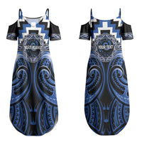 Aotearoa Ngati Ruanui Personalised Couples Matching Summer Maxi Dress and Hawaiian Shirt Maori Iwi Poutama Puhoro Tattoo LT14 - Polynesian Pride