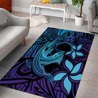 Nukuoro Atoll Area Rug Polynesian Shark Tattoo Purple Gradient Vibes