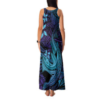 Nukuoro Atoll Family Matching Tank Maxi Dress and Hawaiian Shirt Polynesian Shark Tattoo Purple Gradient Vibes LT14 - Polynesian Pride