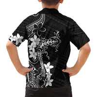 Black Hawaii Family Matching Tank Maxi Dress and Hawaiian Shirt Hammerhead Shark Tattoo Curve Polynesian LT14 - Polynesian Pride