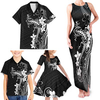 Black Hawaii Family Matching Tank Maxi Dress and Hawaiian Shirt Hammerhead Shark Tattoo Curve Polynesian LT14 - Polynesian Pride