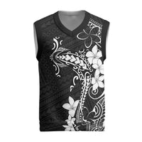 Black Hawaii Christmas Knitted V-Neck Vest Hammerhead Shark Tattoo Curve Polynesian - Polynesian Pride