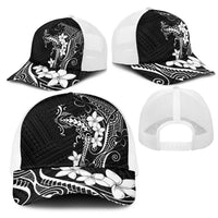 Black Hawaii Mesh Trucker Cap Hammerhead Shark Tattoo Curve Polynesian - Polynesian Pride