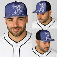 Blue Hawaii Baseball Net Cap Hammerhead Shark Tattoo Curve Polynesian - Polynesian Pride